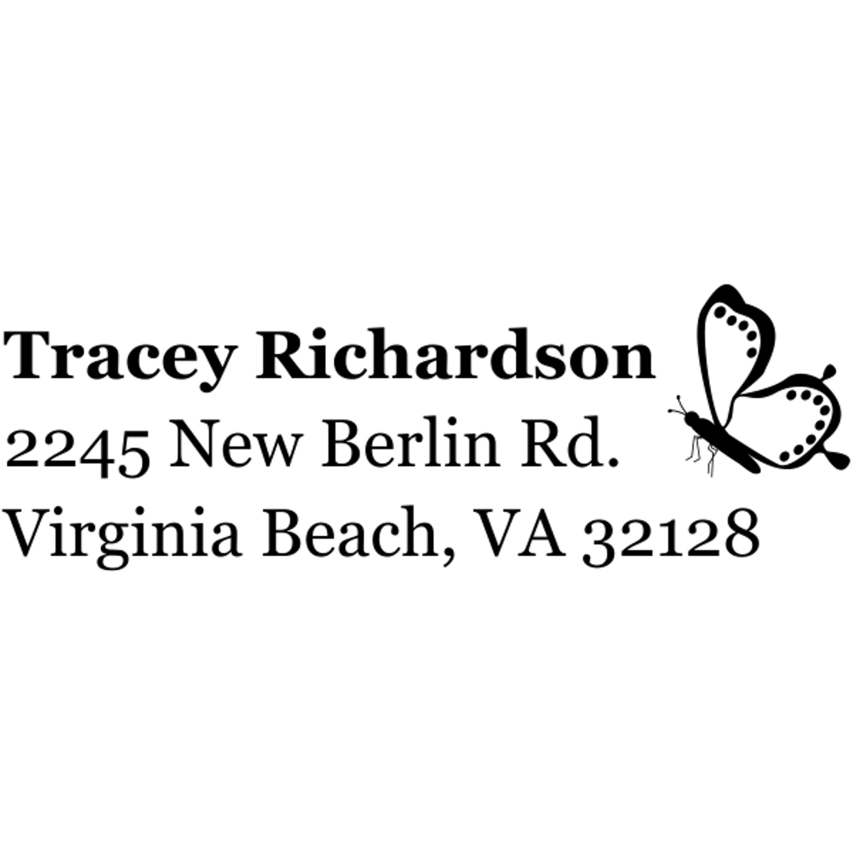Dotted Butterfly Right Return Address Stamp