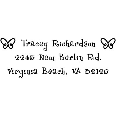 Spring Butterfies Return Address Stamp
