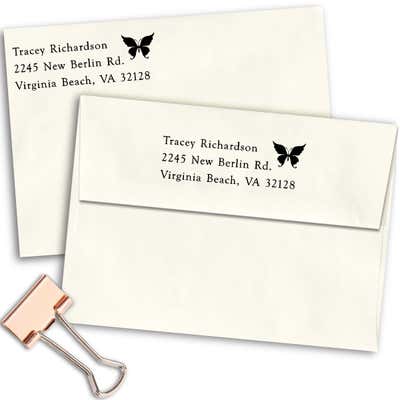Pretty Butterfly Return Address Stamp - alternate view