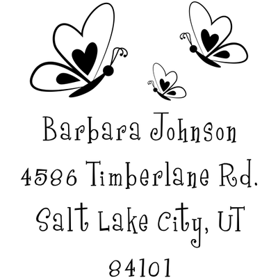 Butterfly Family Return Address Stamp
