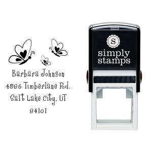 Butterfly Family Return Address Stamp Body and Design