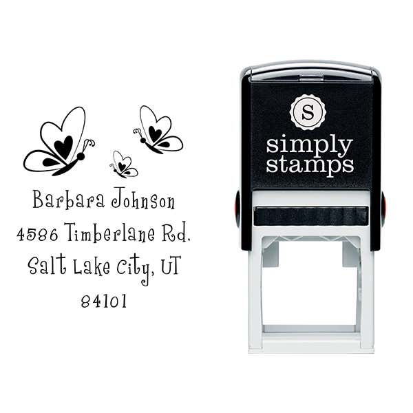 Butterfly Family Return Address Stamp Body and Design