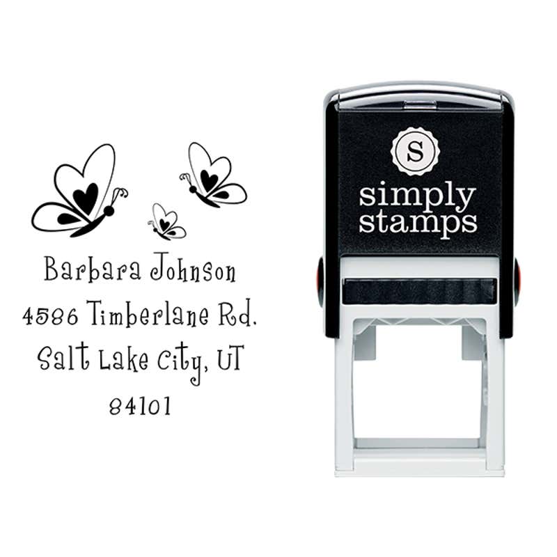 Butterfly Family Return Address Stamp Body and Design