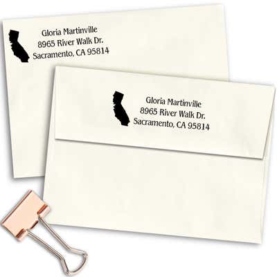 California Return Address Stamp - alternate view