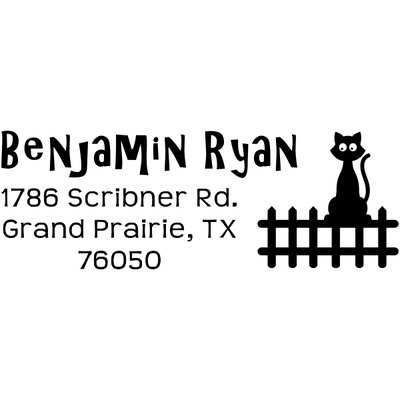 Cat on a Fence Address Stamp
