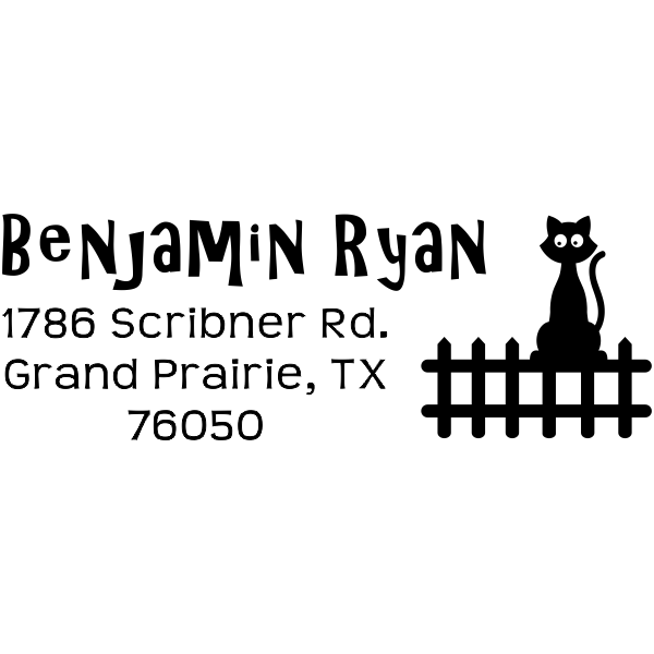Cat on a Fence Address Stamp