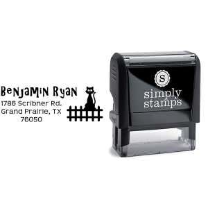 Cat on a Fence Address Stamp Body and Design