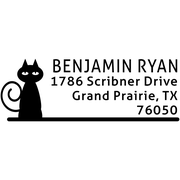 Curly Tail Cat Address Stamp