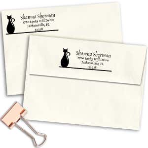 Bottle Shape Cat Address Stamp Imprint Example