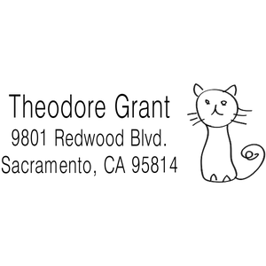 Hand Drawn Cat Address Stamp