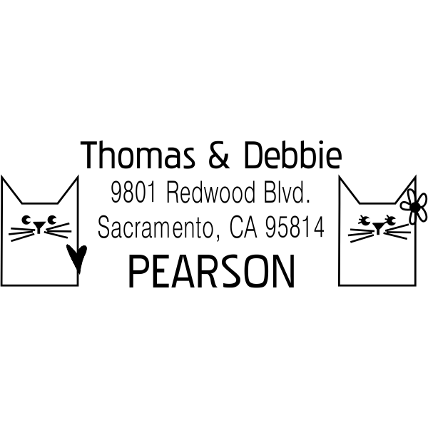 Block Pair Cats Address Stamp