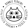 Big Eyed Cat Round Address Stamp design