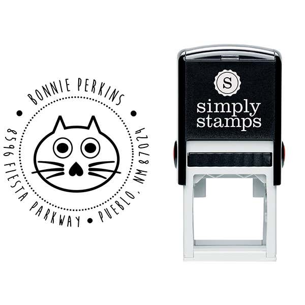 Big Eyed Cat Address Stamp Body and Design