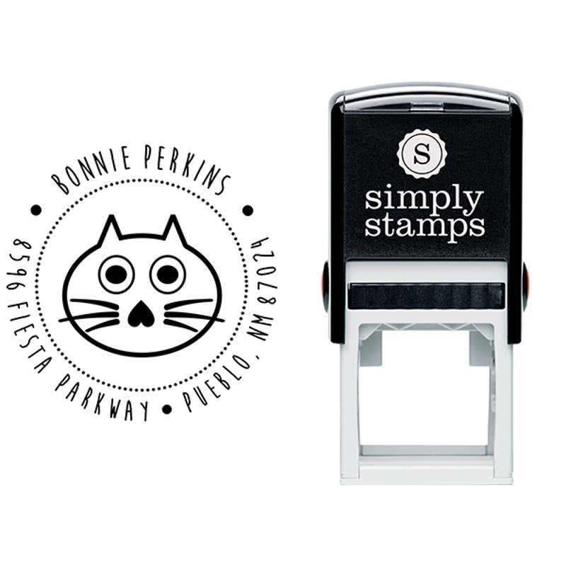 Big Eyed Cat Address Stamp Body and Design