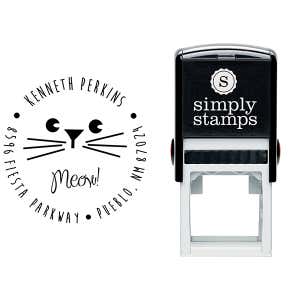 Meow Boy Cat Address Stamp Body and Design