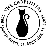 Bottle Shape Cat Round Address Stamp