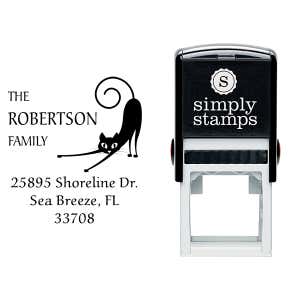 Spastic Cat Address Stamp Body and Design