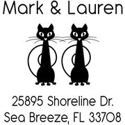 Mischevious Duo Cats Address Stamp