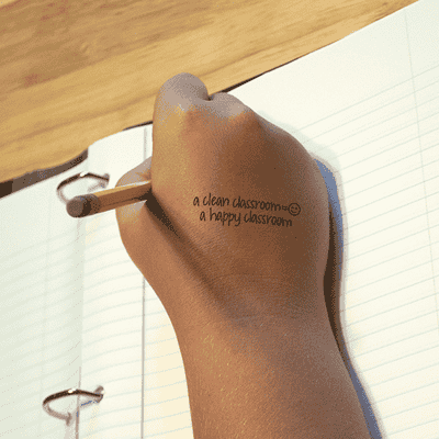 Clean Classroom = Happy Classroom Teacher Stamp - alternate view