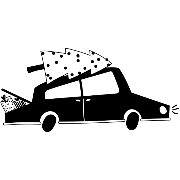 Christmas Car 2x2 Craft Stamp