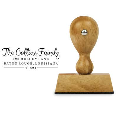 Collins Script Address Stamp