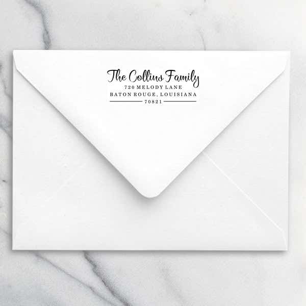 Collins Script Address Stamp