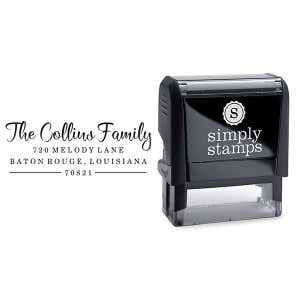 Collins Self Inking Script Address Stamp