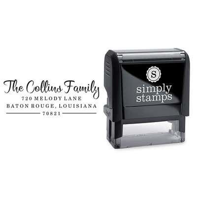 Collins Script Address Stamp