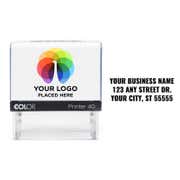Branded Business Address Stamp with Photo & Logo