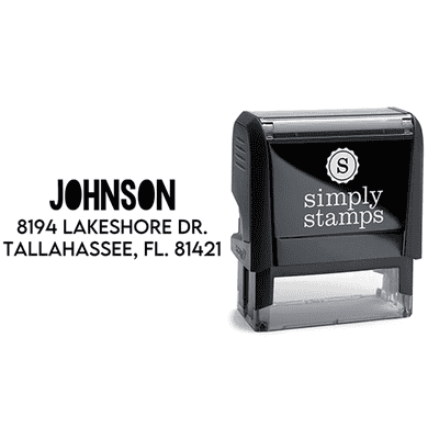 Color Block Custom Address Stamp - alternate view