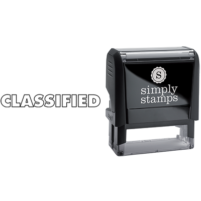 Classified in Outlined Lettering Business Stamp