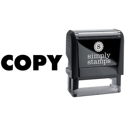 Copy in Extended Block Lettering Business Stamp