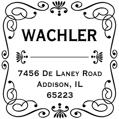 Square rubber address stamp