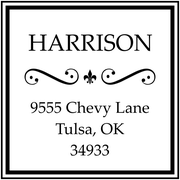 Harrison Curves Square Address Stamp