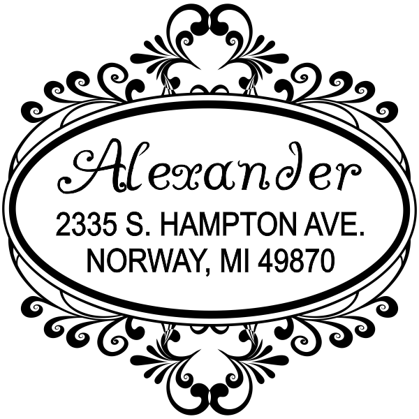 Alexander Oval Address Stamp