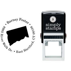 Connecticut Round Address Stamp Body and Design
