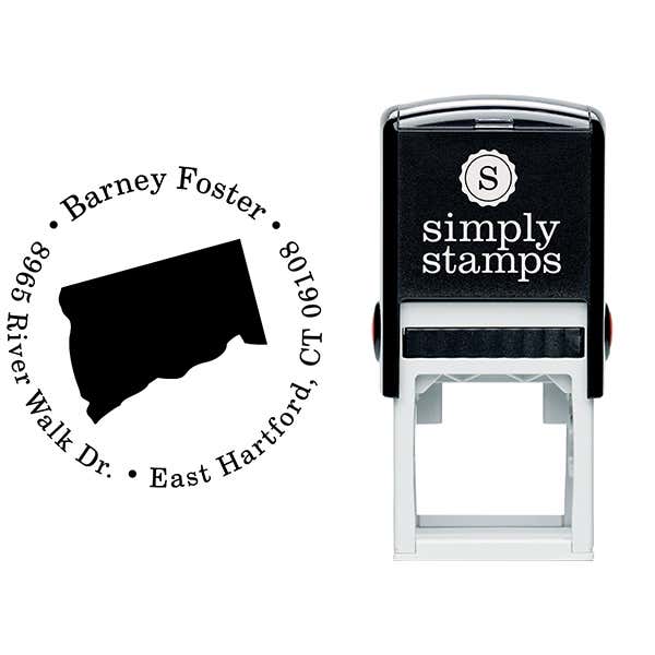 Connecticut Round Address Stamp Body and Design