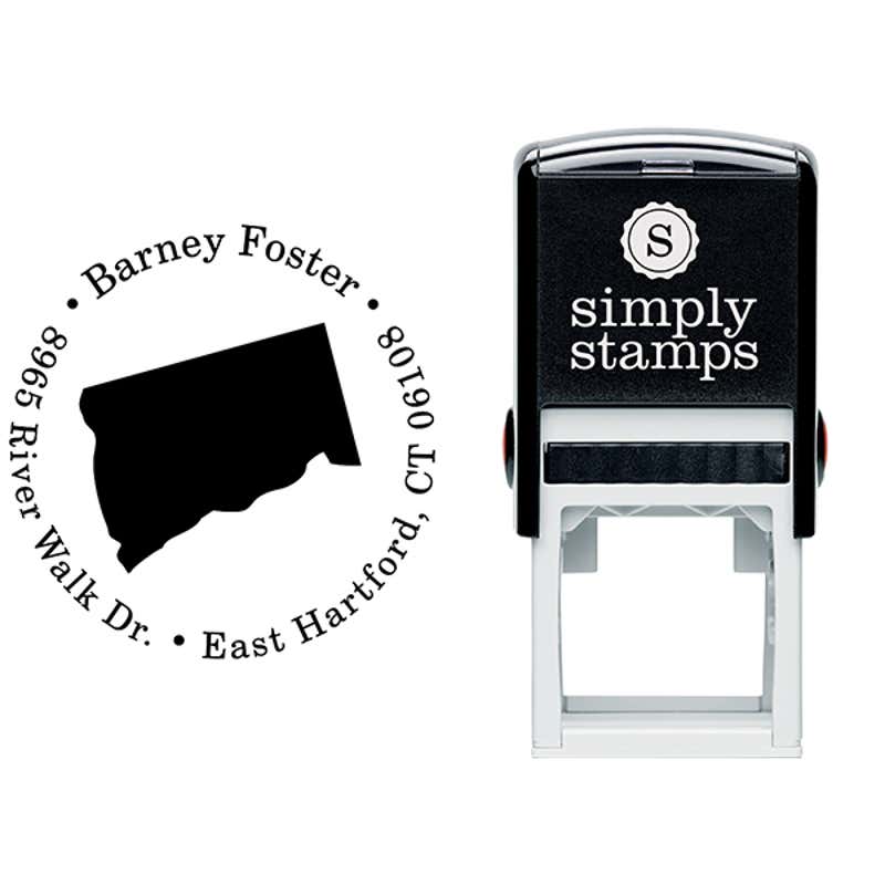 Connecticut Round Address Stamp Body and Design