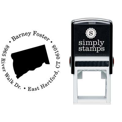 Connecticut Round Address Stamp - alternate view