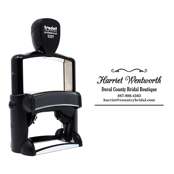 Custom Script Serif 4 Line Professional Stamp with Body