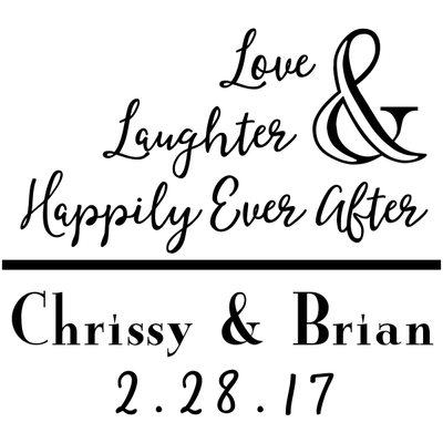 Custom Names "Love & Laughter" Wedding Craft Stamp