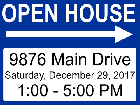 Custom Open House Sign with Arrow
