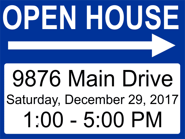 Custom Open House Sign with Arrow