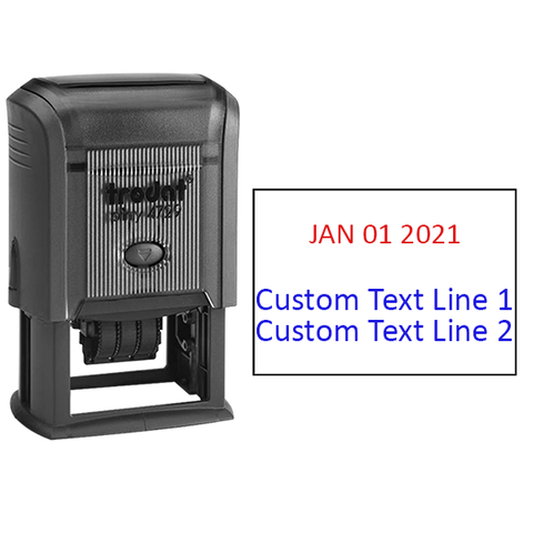 Custom Text Self-Inking Date Stamp