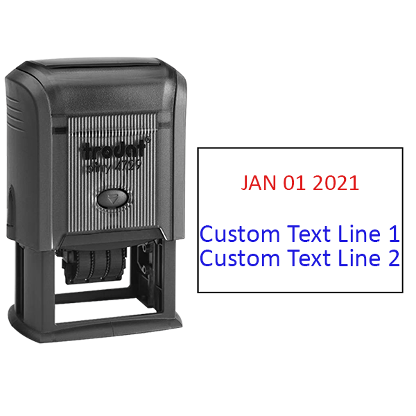 Custom Text Self-Inking Date Stamp