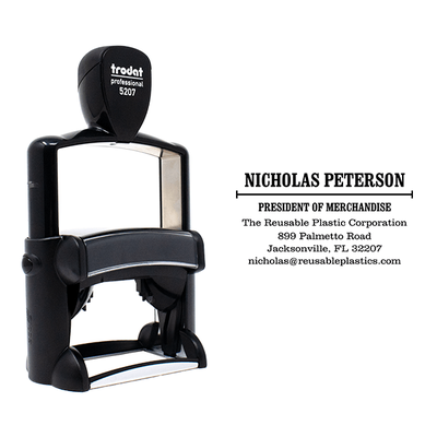 Custom Serif 6 Line Professional Stamp - alternate view