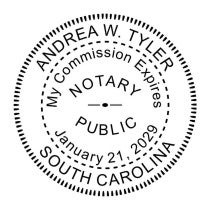 South Carolina Round Notary Seal in black ink - available as a stamp or an embosser