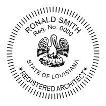 A close-up of the State of Louisiana Architect Seal