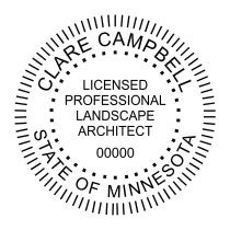 A close-up of the State of Minnesota Landscape Architect Seal