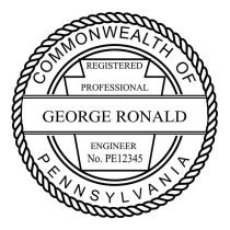 A close-up on the State of Pennsylvania Engineer impression